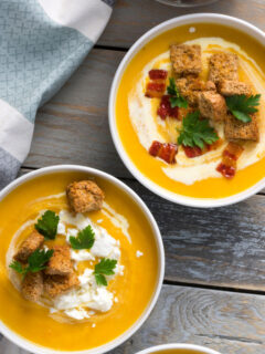 Butternut squash soup for two