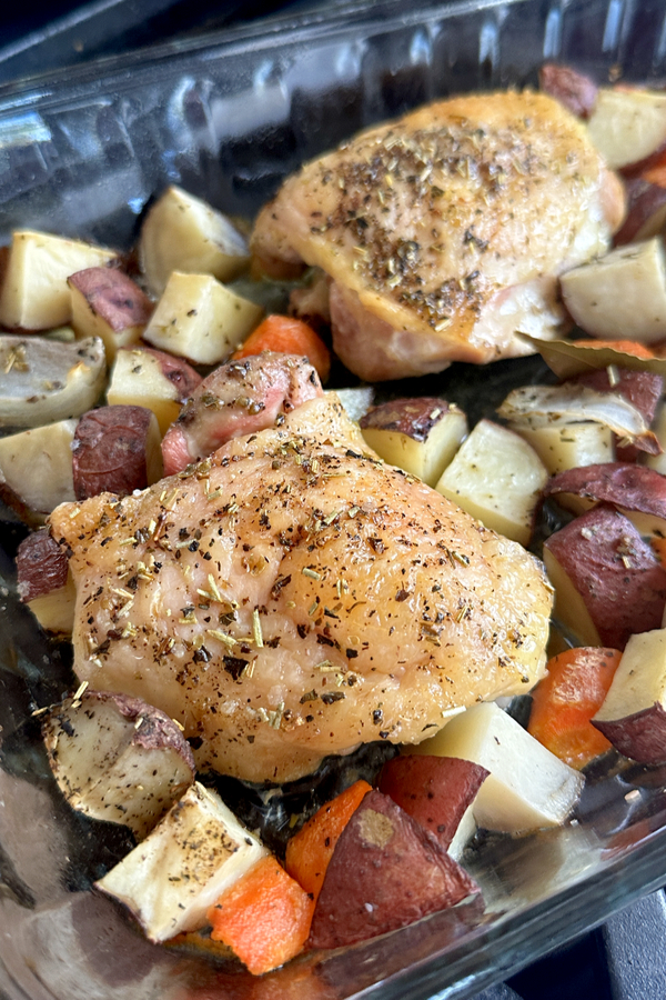 roasted chicken thighs and potatoes 