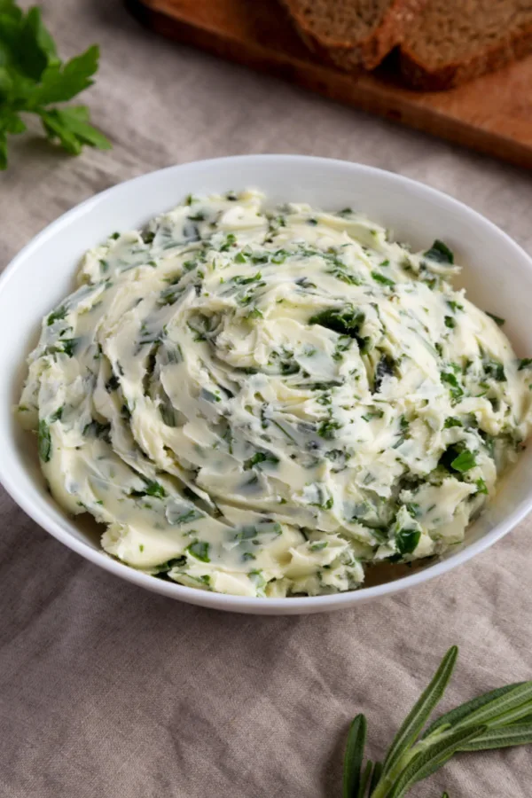 homemade herb butter in bowl