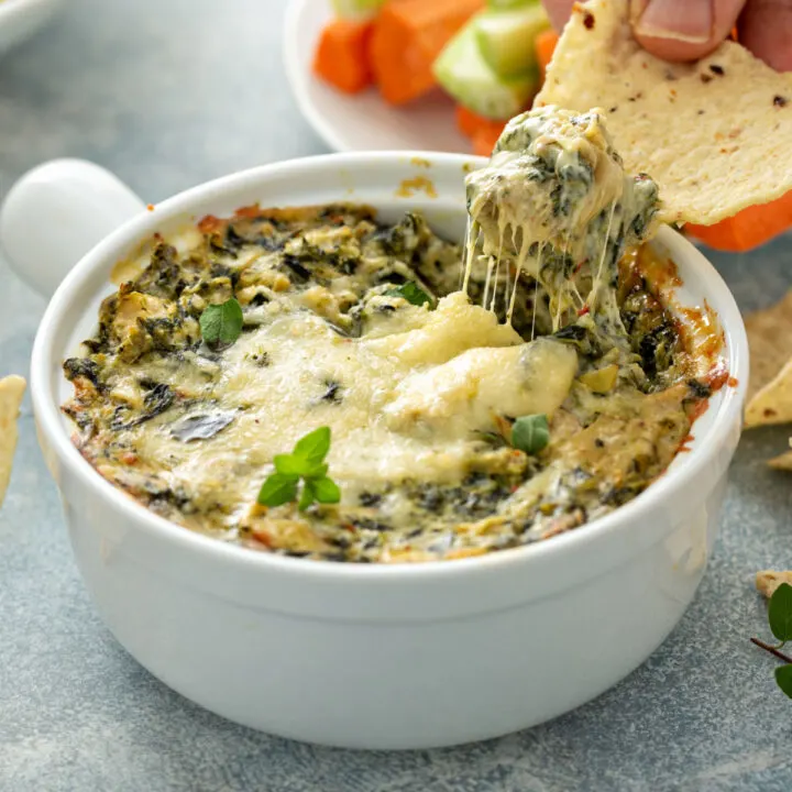 spinach artichoke dip for two