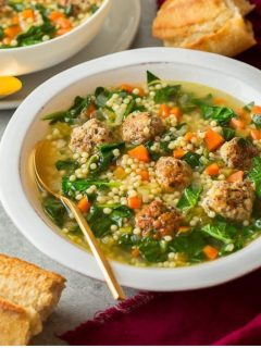 A bowl of Italian Wedding Soup