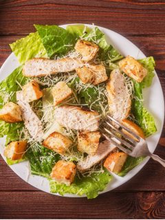 healthy chicken caesar salad