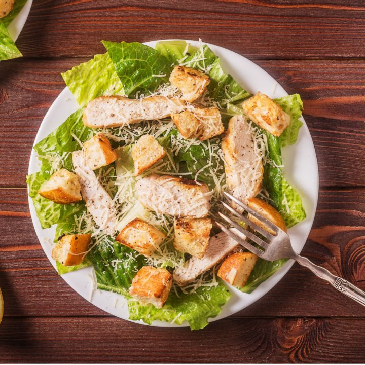 healthy chicken caesar salad