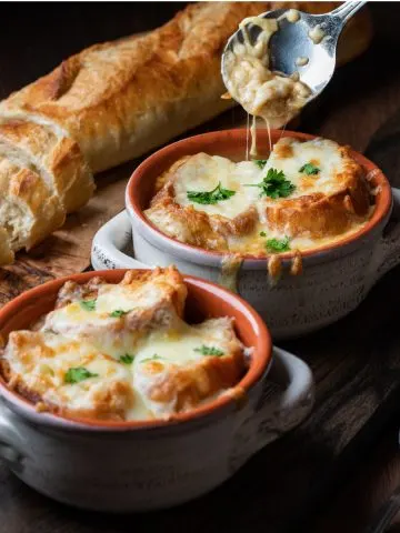 French onion soup for two