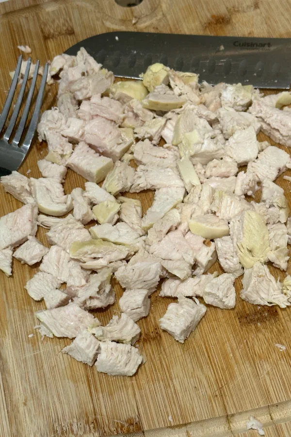 poached diced chicken