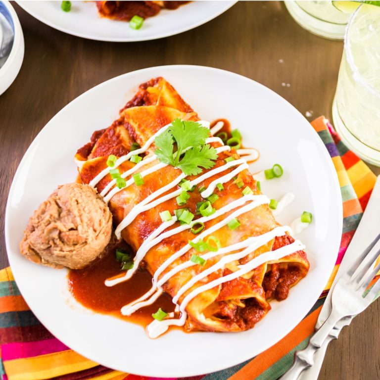 slow cooked beef enchilada
