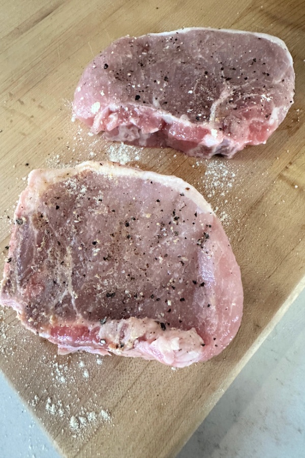 bone in pork chops seasoned
