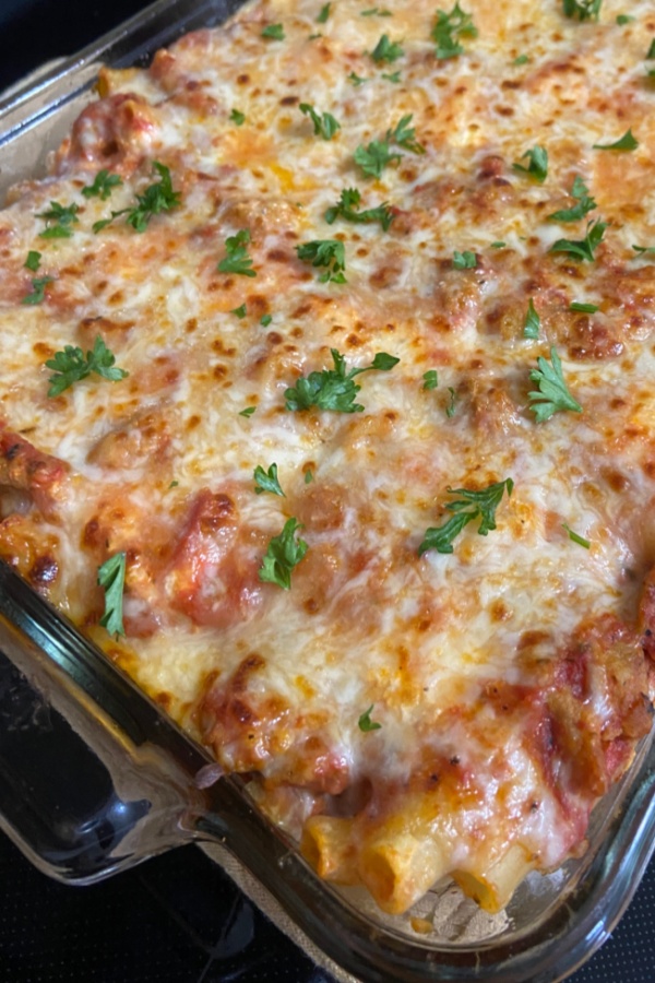 baked ziti pasta for two
