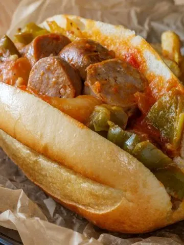 sheet pan sausage hoagies