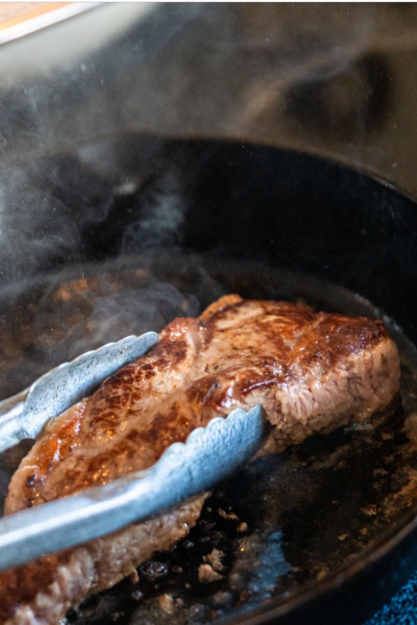 frying strip steak
