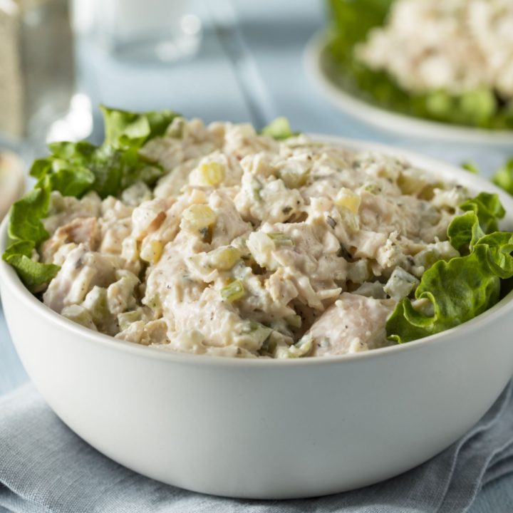 Hawaiian chicken salad in bowl