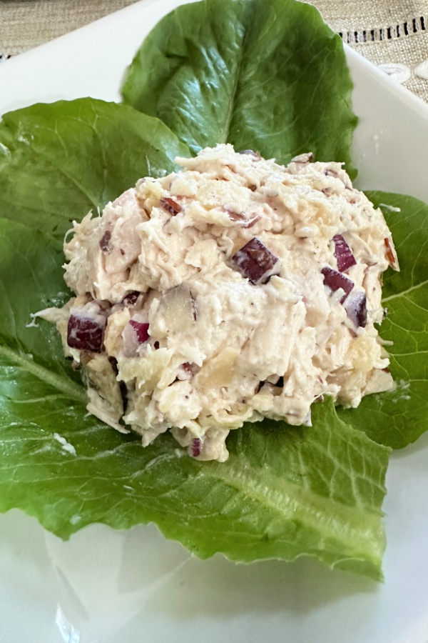 chicken salad on lettuce