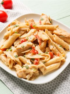 cajun chicken pasta on plate