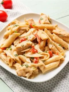 cajun chicken pasta on plate