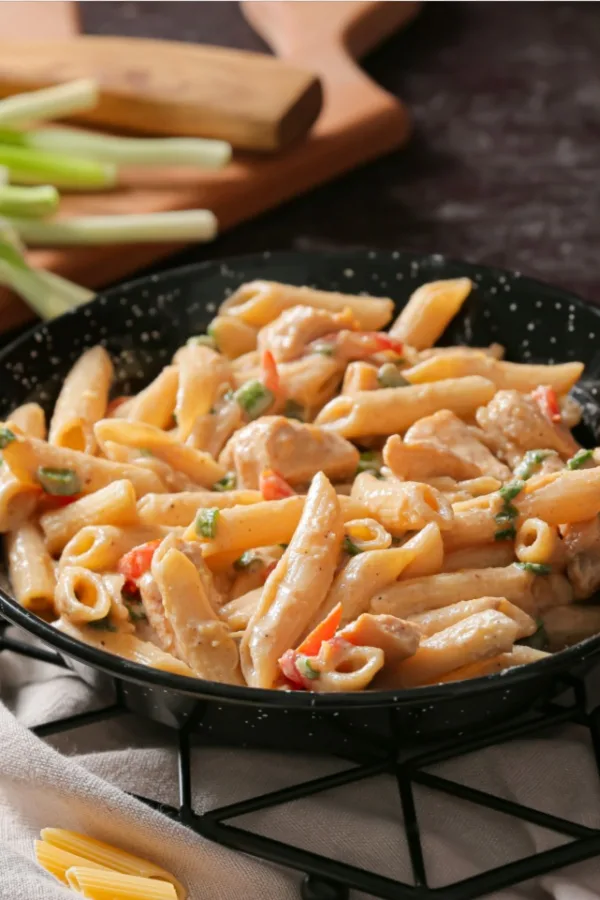 one skillet meal with pasta