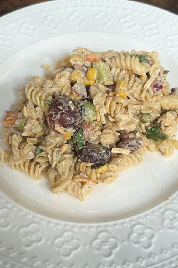 pasta salad on a plate