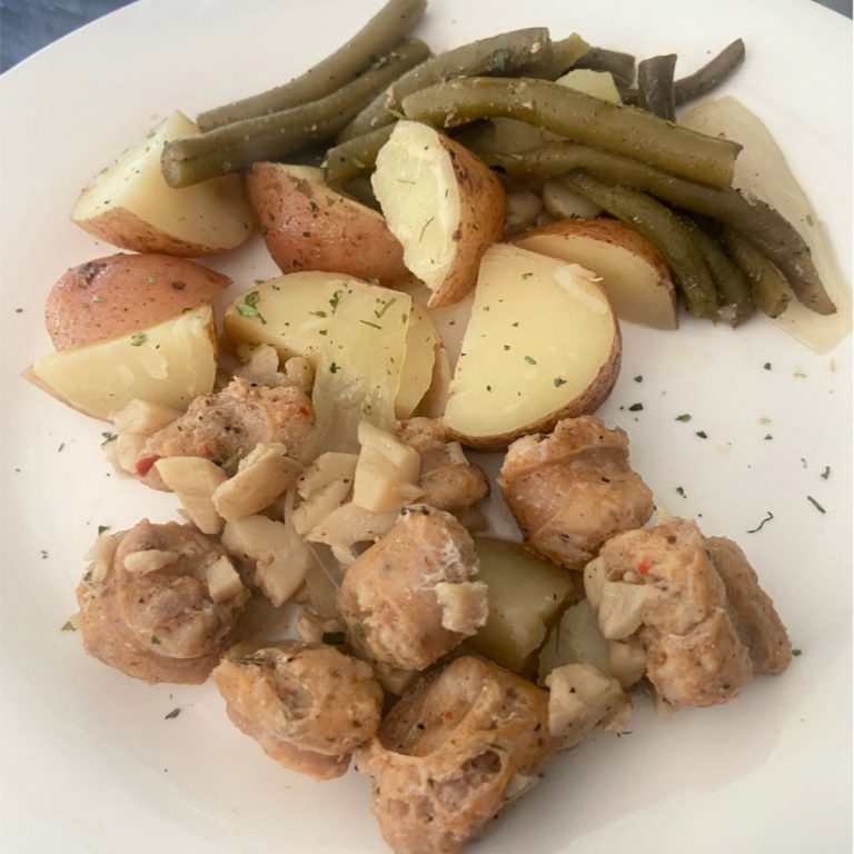 crock pot sausage potatoes green beans dinner