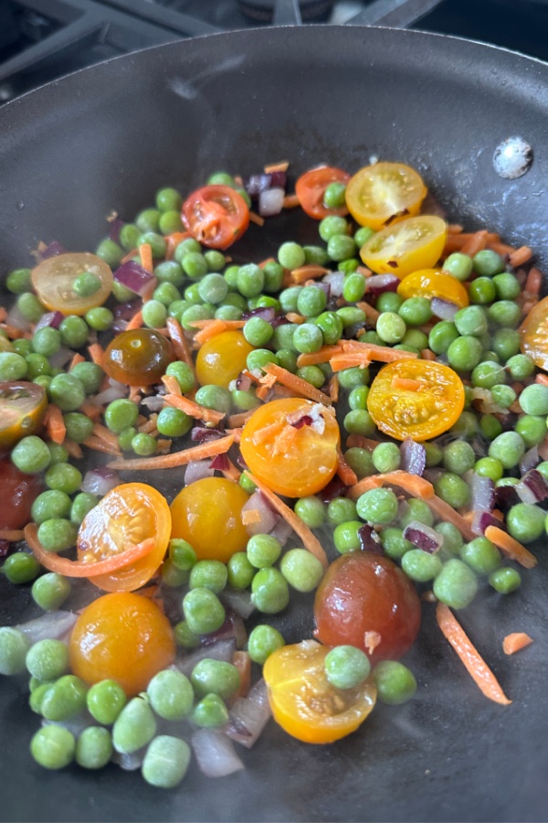 vegetables in skillet
