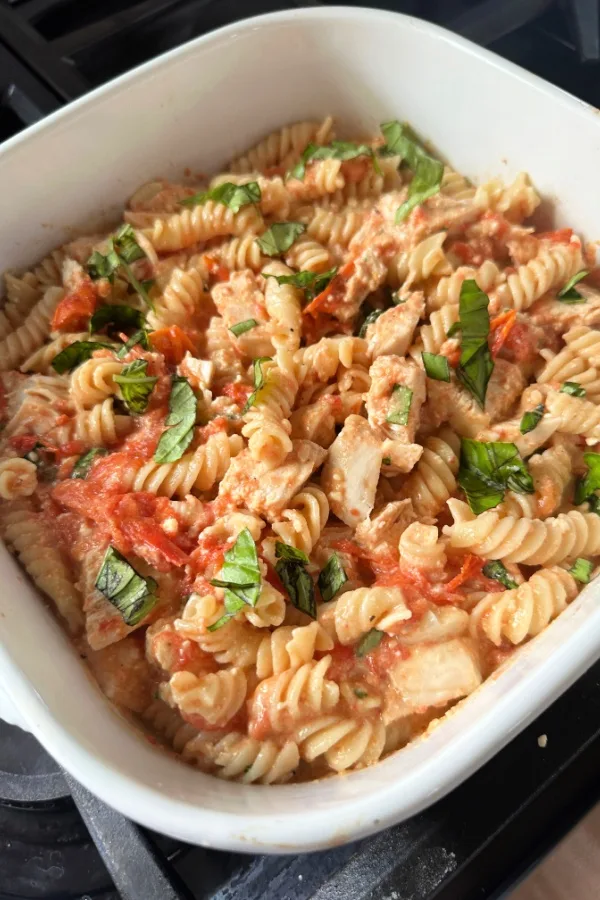 baked feta chicken pasta casserole