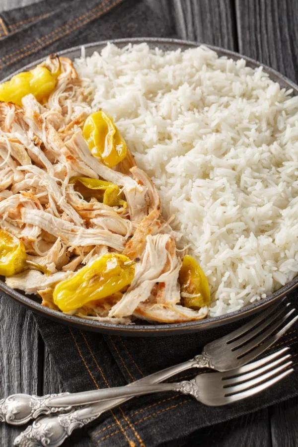 Crock Pot Mississippi chicken and rice 