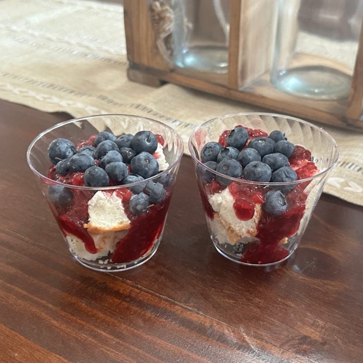 red white and blue fruit trifle