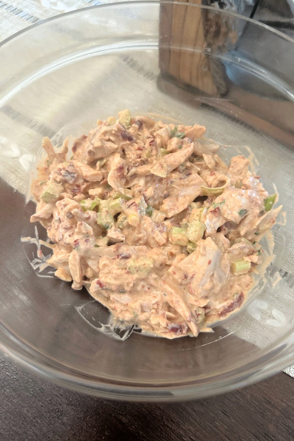 chipotle chicken salad in a bowl