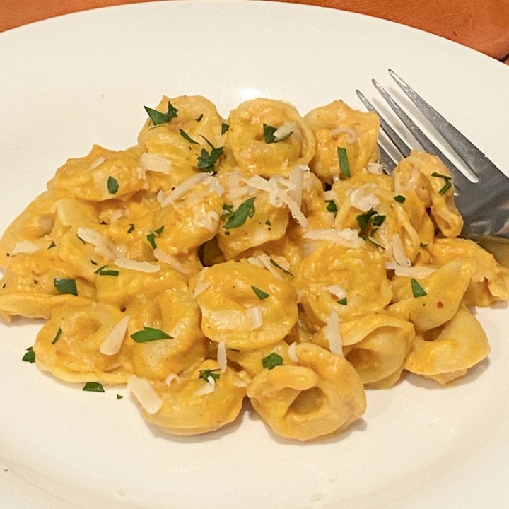 pumpkin alfredo tortellini