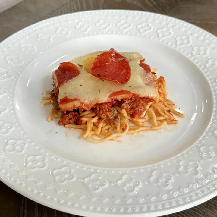 spaghetti pizza casserole