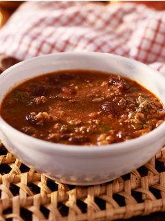 bowl of crock pot chili soup