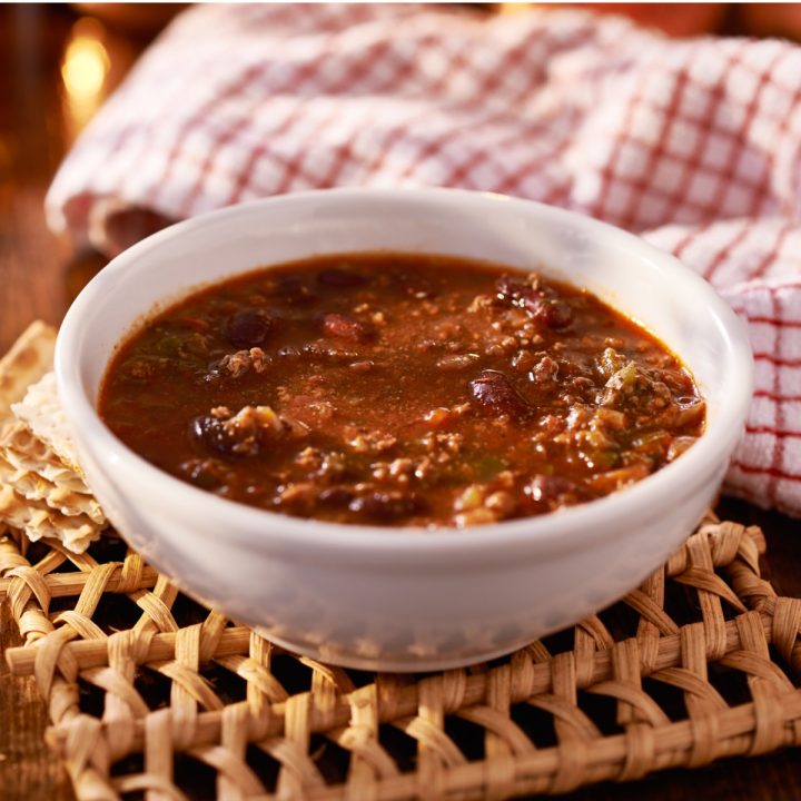 bowl of crock pot chili soup