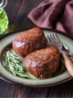 filet mignon on plate