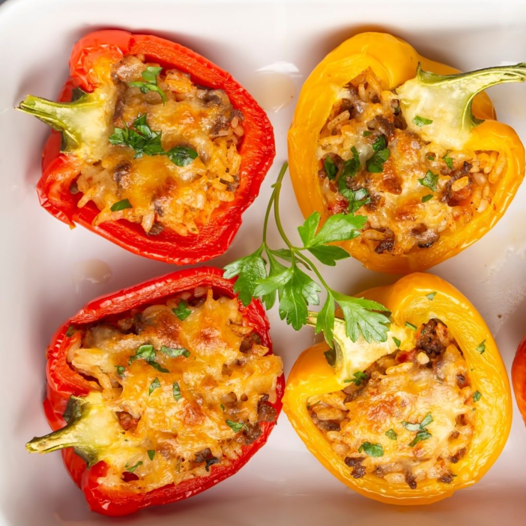 ground turkey stuffed peppers