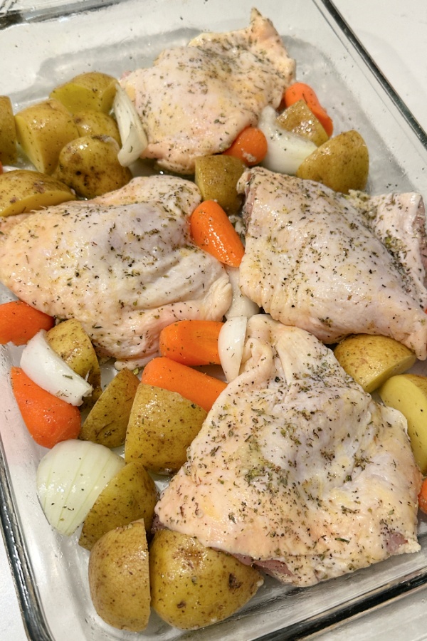 seasoned chicken and vegetables