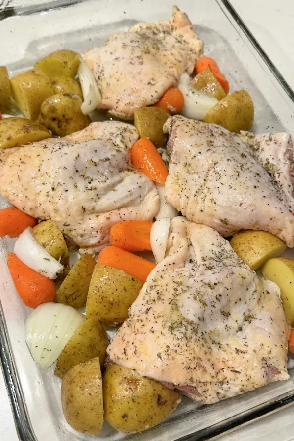 seasoned chicken and vegetables