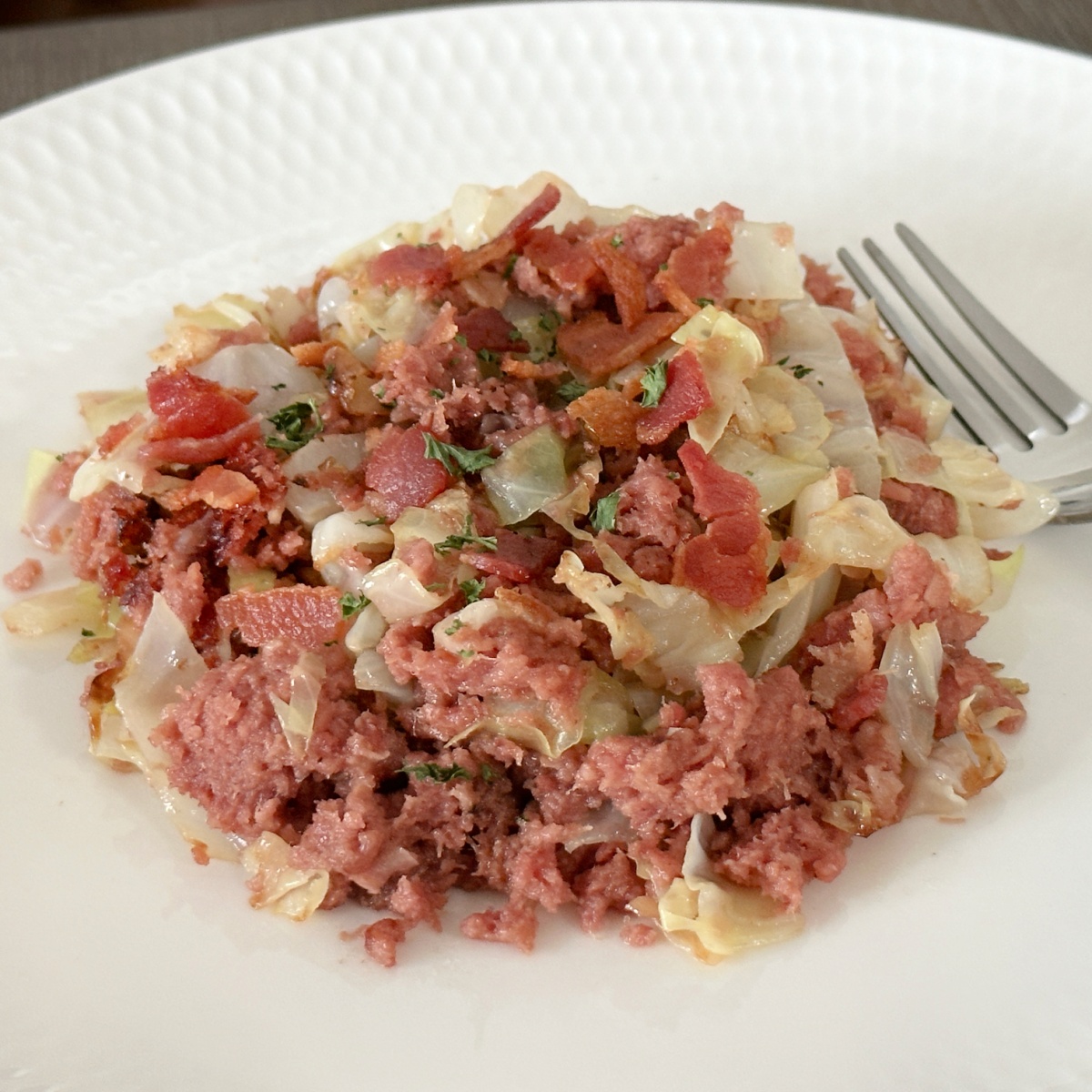 fried corned beef and cabbage