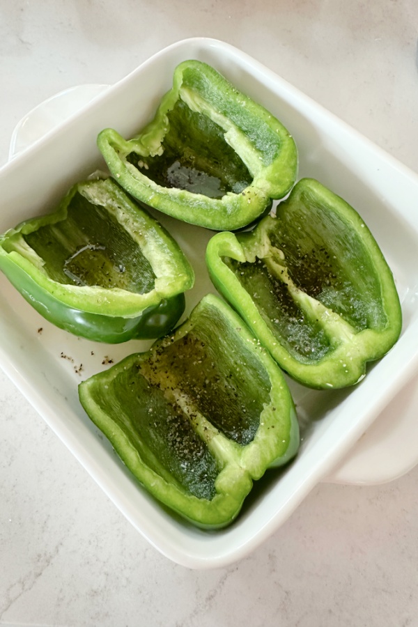 bell peppers cut in half