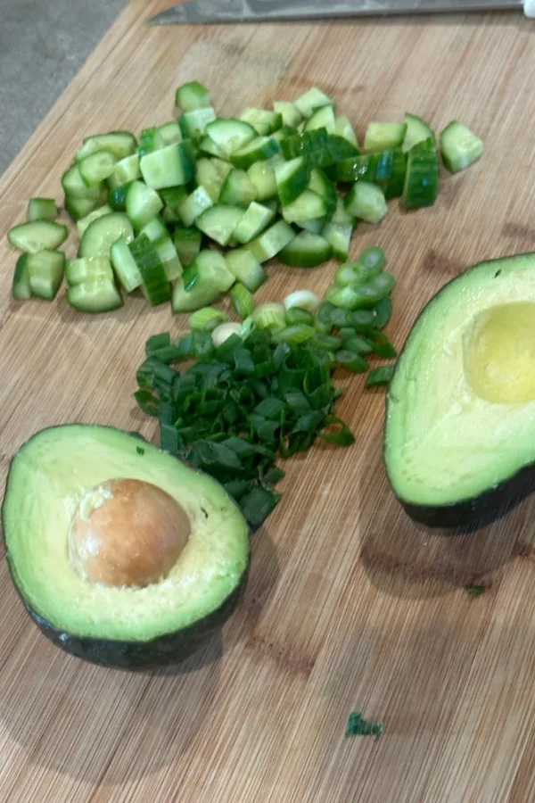 avocado cucumber green onion