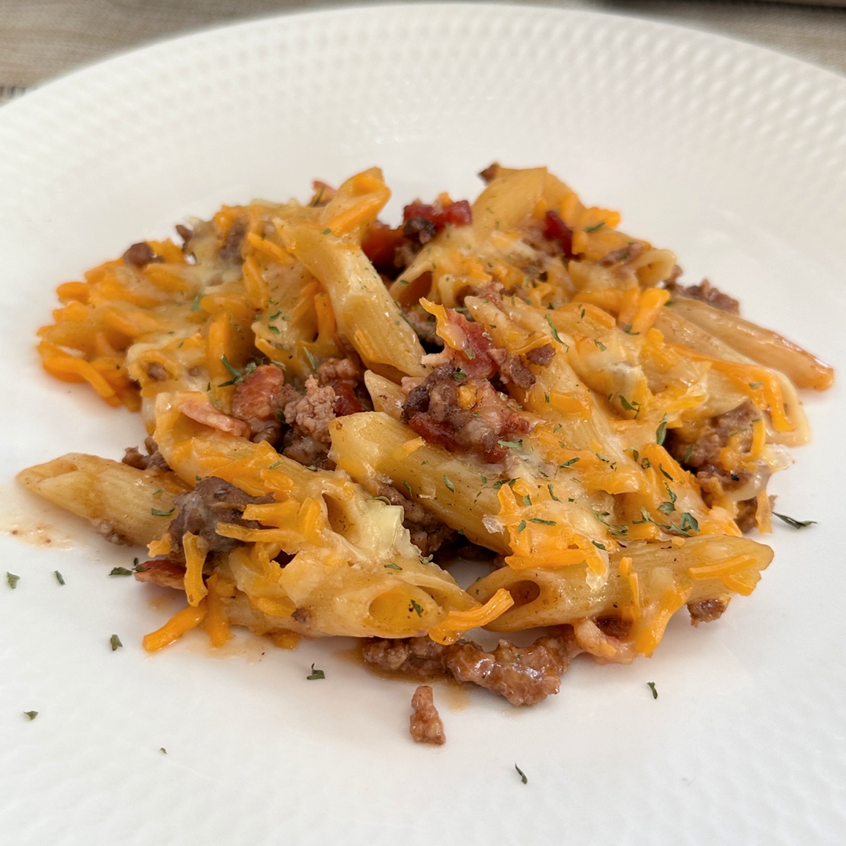 bacon cheeseburger pasta