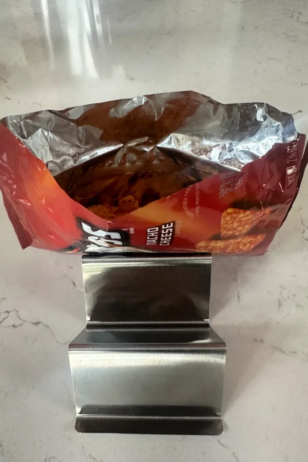 cut bag of Doritos