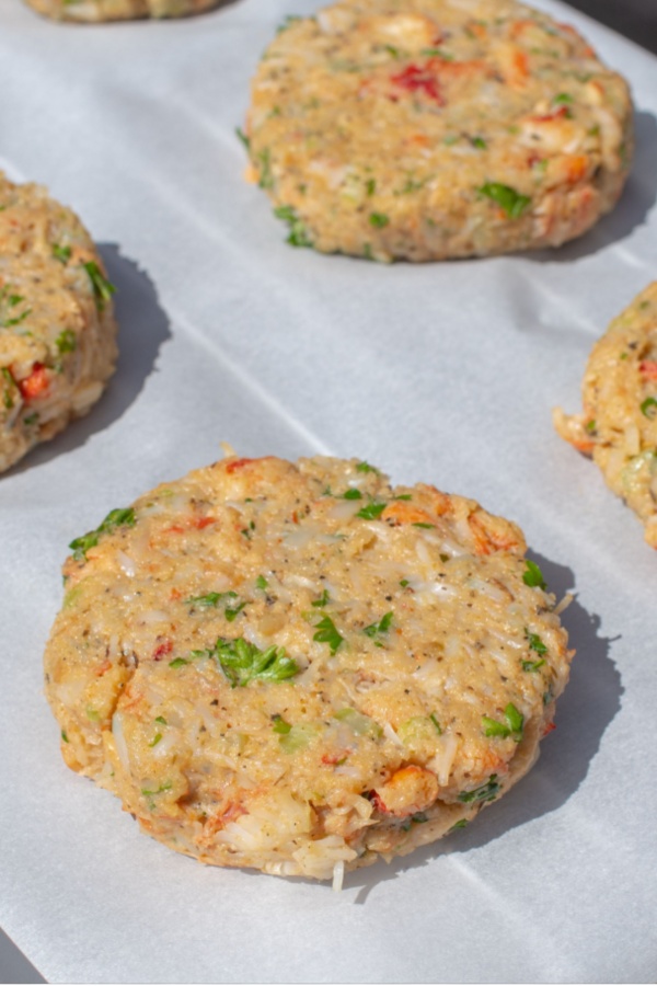 uncooked fish pattie