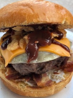 ultimate barbecue bacon cheeseburger