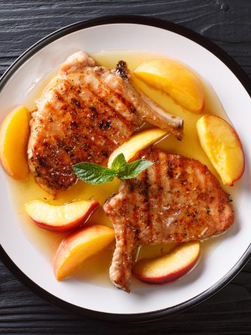 peach glazed pork chops