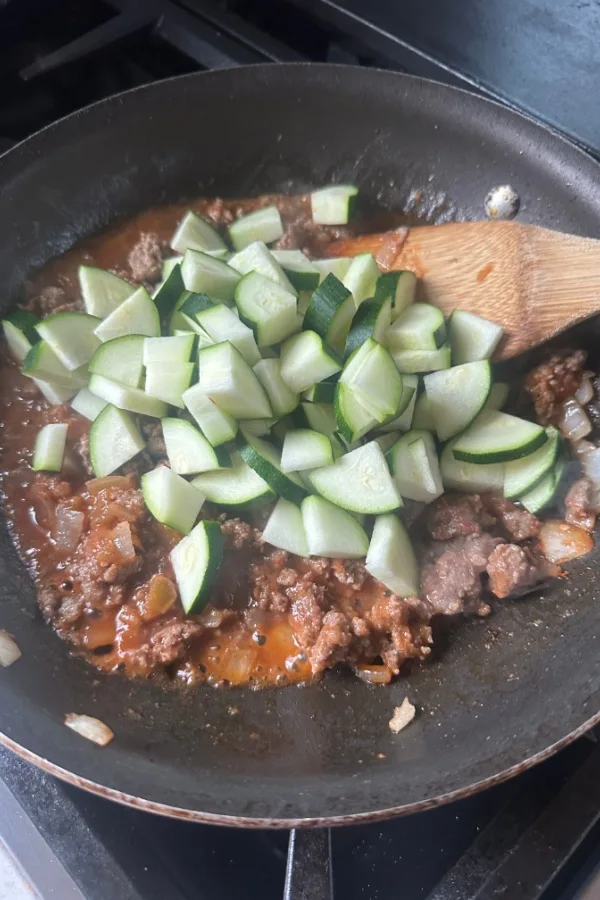 ground sausage and zucchini