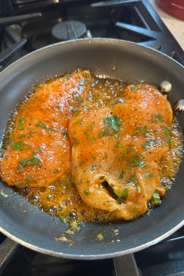 pan frying chicken