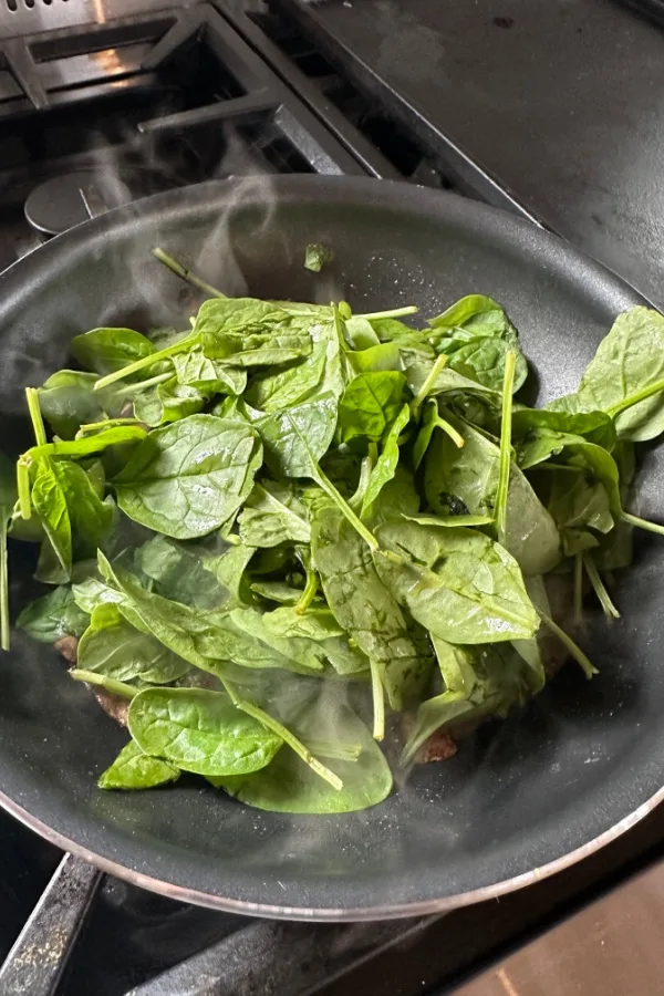 wilting spinach
