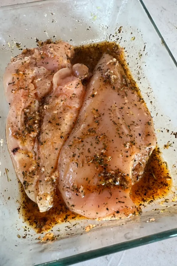 chicken breast in marinade