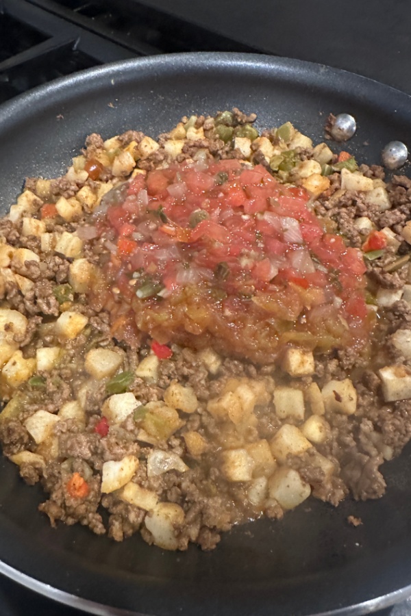 salsa in skillet