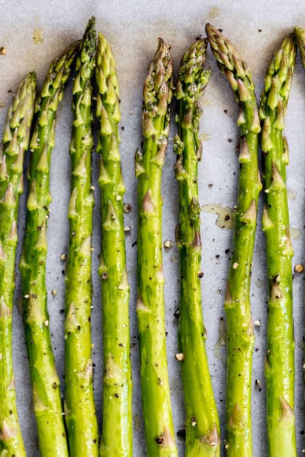 asparagus on parchment
