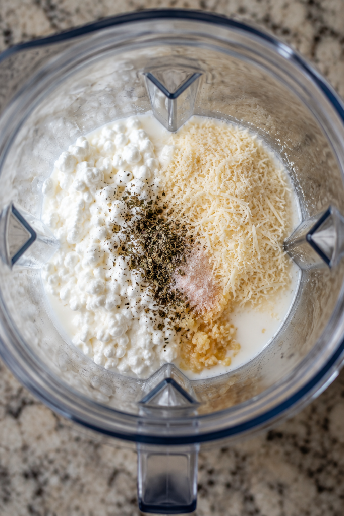 cottage cheese alfredo sauce in blender