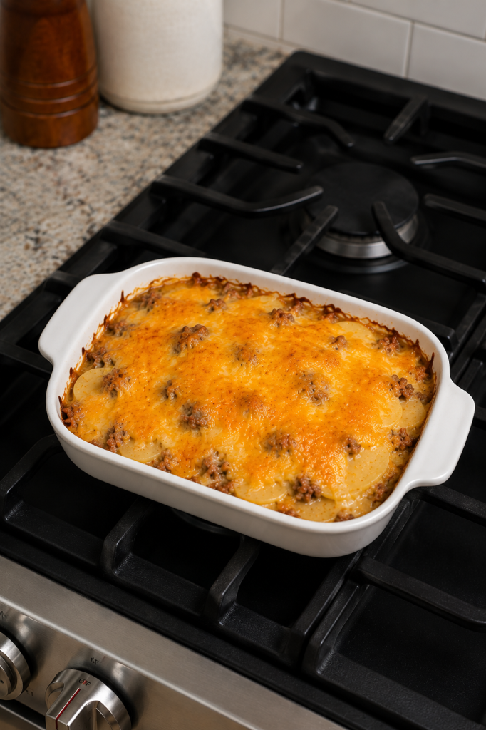 cheesy ground beef and potato casserole